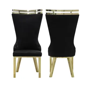 Furniture dining room gold legs metal polish 5 peace dinning chair highback gold trimmed velvet dinning chairs