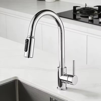 Robinet de cuisine moderne 3 en 1 avec douchette extractible, filtre purificateur d'eau, mitigeur en acier inoxydable 304 avec cartouche céramique