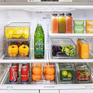 Cajones Extraíbles para Refrigerador, Caja de Almacenamiento Apilable para Refrigerador, Contenedores Organizadores Transparentes para Despensa - Product Image 4