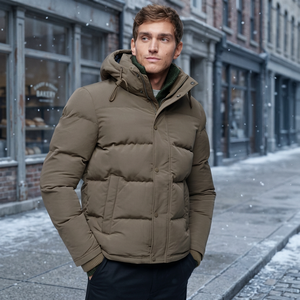 Premium Hooded Quilted Padded Waterproof Breathable <b>Jacket</b> <b>Men</b> High Quality Warm Lightweight Comfortable Bubble Winter Outerwear - Product Image 1