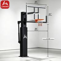 Système de panier de basketball encastré FIBA 2026 avec anneau à 3 ressorts et coussinets pour adultes et adolescents, pour intérieur et extérieur