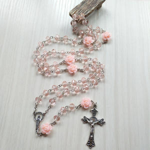 Risinmoon-collar religioso de cristal rosa, Sagitario - Product Image 1