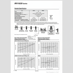 Regulador de vacío SMC Pneumatics, piezas neumáticas de IRV20-N11BG - Product Image 1
