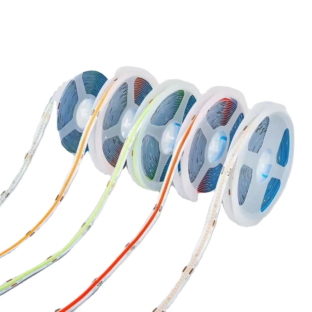Hot Style 8mm Led Strip Light Flexible 6000K Indoor 12v 24v COB IP20 Aluminum High CRI90 for Remote Control 5m