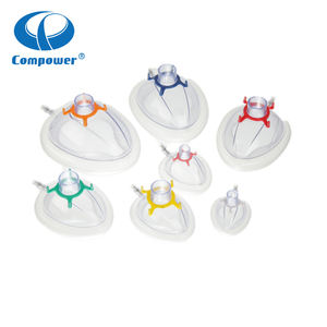 Pasokan medis bedah masker anestesi transparan Pvc lembut nyaman dengan katup Periksa - Product Image 3