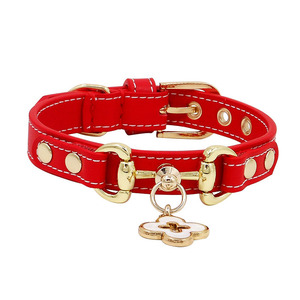 Zenos Elegant Cow Leather Soft Durable Pet Collar for Small <b>Dogs</b> and Cats - Product Image 3
