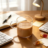 Petite tasse à café réutilisable en verre sans BPA, compatible lave-vaisselle et micro-ondes, cadeau unisexe