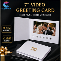 Brochure vidéo MP4 A5 avec écran LCD IPS HD blanc vierge de 7,0 pouces, rechargeable, impression CMYK, pour marketing d'entreprise et de marque (modèle 2026)