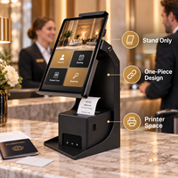 Support de tablette POS PS-20A réglable 135-190 mm, rotatif à 90 degrés, en métal, avec espace pour imprimante et gestion des câbles pour caisse enregistreuse