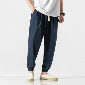 Liu Ming <span class=keywords><strong>Pas</strong></span> <span class=keywords><strong>cher</strong></span> Vente <span class=keywords><strong>en</strong></span> gros Été Hommes Décontracté Usage quotidien Couleur Unie Coton <span class=keywords><strong>Lin</strong></span> <span class=keywords><strong>Pantalon</strong></span> Taille Moyenne Poche Cordon <span class=keywords><strong>Pantalon</strong></span> - Product Image 2