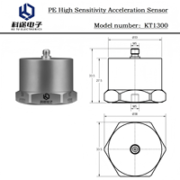 Accéléromètre piézoélectrique uniaxial, capteur d'accélération des vibrations PE, transducteur piézoélectrique, surveillance sismique ±30g 3000pC/g