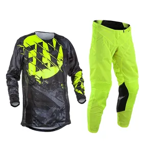 Blank Motocross Jerseys Breathable Comfortable Motorcycle Racing Suit Set Race Black Motorcycle Pants Custom Logo 100% Polyester