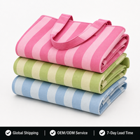 Sac fourre-tout en toile de coton rayé tendance pour l'été, avec logo personnalisé, sac de plage grande capacité, sac de shopping pour usage quotidien