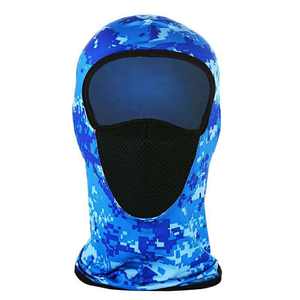 Masque facial en soie glacée imprimé camouflage bleu, respirant, protection solaire, couvre-chef pour la pêche, masque de sport unisexe pour activités de plein air - Product Image 3