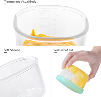 Conteneur alimentaire en silicone de qualité alimentaire Refine Factory, petit récipient de stockage hermétique avec couvercle, marquage de mesure clair, compatible congélateur, bol pour bébé
