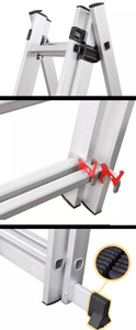 Three Layers Extension Aluminium <b>Step</b> Ladder With 3 X 8 Rungs Maximum Working Height of <b>Foldable</b> - Product Image 3