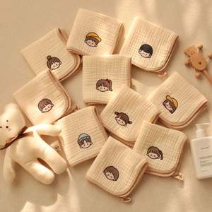 6-Layer 100% Cotton Children's Facial Towel Soft Absorbent Washable Square-shaped Muslin <b>Cloths</b> for Bath Home Woven Bathroom - Product Image 6