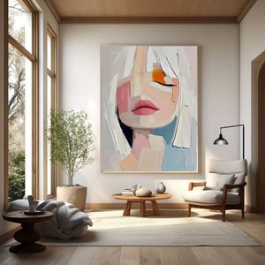 Peinture à l'huile minimaliste personnalisée peinte à la main sur toile, décoration murale pour cadeau de mariage ou de pendaison de crémaillère - Product Image 1