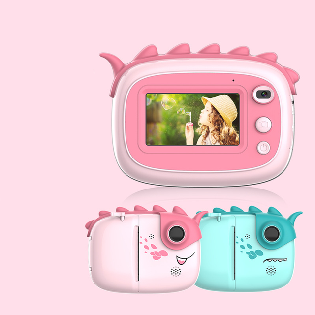 Kids 1080P HD Mini Instant Print Thermal Photo Paper Camera with 3-inch Screen 180 Wide Angle Recording Function