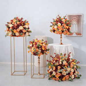 Fleurs et plantes décoratives, ornements de table pour événements de mariage, boules de fleurs en rayonne, <span class=keywords><strong>articles</strong></span> décoratifs de mariage - Product Image 4