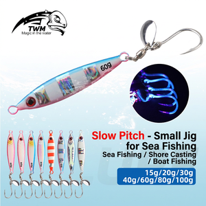Señuelo de Pesca en el Mar Tipo Placa de Hierro, 15-100g, UV, Asimétrico, Jig de Acción Lenta - Product Image 5