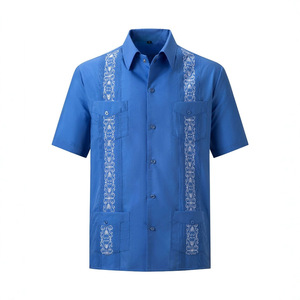 <span class=keywords><strong>Chemise</strong></span> à manches courtes pour <span class=keywords><strong>homme</strong></span>, quatre poches, boutonnée, anti-rides, lavable en machine, style européen américain Guaya Bella, vente directe - Product Image 5
