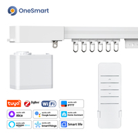 Moteur de rideau invisible OneSmart, ultra silencieux, compatible Tuya WiFi Zigbee SmartLife, rail personnalisé, fonctionne avec Alexa et Google Assistant