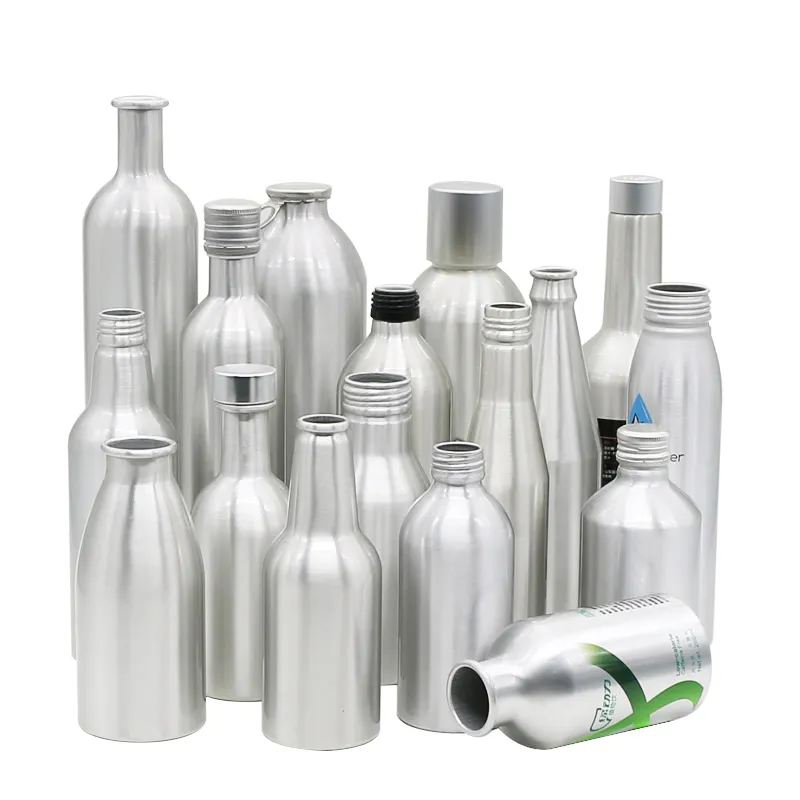 Одноразовая алюминиевая бутылка для минеральной воды с логотипом, 100 мл, 400 мл, 500 мл, 1000 мл, для водки/напитков/пива/соды