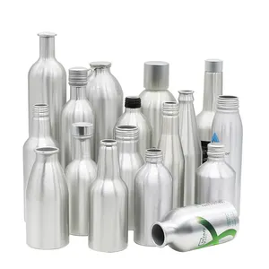 Botol air mineral aluminium sekali pakai cetak desain logo kustom 100ml 400ml 500ml 1000ml untuk vodka/minuman/BIR/soda