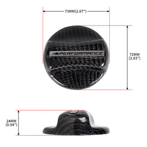 Bmw – bouchon de réservoir de carburant en Fiber de carbone, couvercle décoratif M Performance 73mm x 72mm pour modification de voiture - Product Image 1