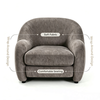 Fauteuil de salon moderne et durable de qualité supérieure, réglable, avec structure en bois et revêtement en polyester, pour la maison, le bureau et le salon