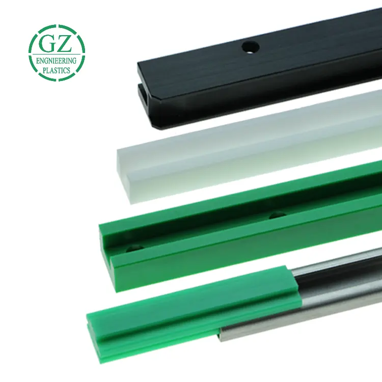 مقاومة عالية التأثير سلسلة ناقلة الأخضر اللون UPE البلاستيك دليل السكك الحديدية