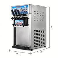 Vevor China Almacén DE LA UE Personalización gratuita 2 + 1 Mezcla de sabores Nueva máquina de helado suave Máquina de helado comercial automática
