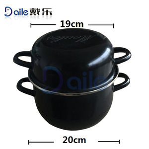 Customized Minimalist Eco-Friendly Enamelware Cast Iron Enamel <strong>Mussel</strong> <strong>Pot</strong> with Lid Nonstick Hollow Handle Dishwasher Safe - Product Image 2