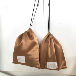 Custom Logo Printed Single <b>String</b> Silk Hair Wig Bag Drawstring Soft Jewelry Gift Packaging Dust Satin Pouch - Product Image 6