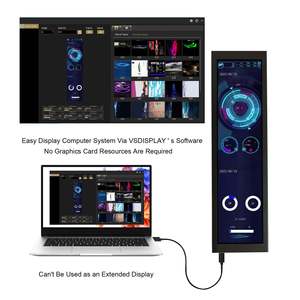Pantalla Lcd de barra estirada 8,8 pulgadas 1920X480 Monitor Lcd portátil Tema incorporado para Pc Temp <span class=keywords><strong>Cpu</strong></span> Gpu Monitoreo Pantalla secundaria - Product Image 5