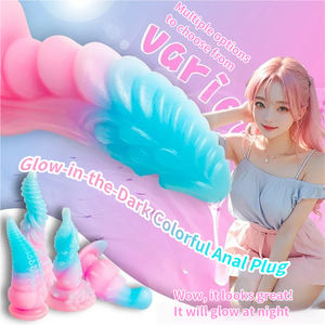 Dildo de Dilatación Anal con Forma de Tentáculo Luminoso, de Silicona Líquida, Estimulador de Punto G, para Masturbación Femenina - Product Image 4
