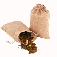 Sac mini en jute économique et tendance avec logo personnalisé, idéal pour le café, les bijoux, les cadeaux, style pochette à cordon avec lettres découpées – Vente en gros à prix abordable