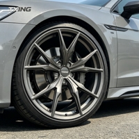 Jantes de voiture de course personnalisées 19 20 21 22 pouces, jantes en alliage monobloc forgées 5x112, gris brossé 35 mm ET pour BMW Mercedes Audi