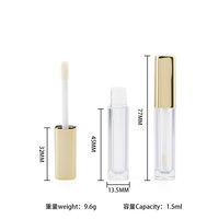Flacon de test portable pour rouge à lèvres, huile à lèvres, tube de gloss à lèvres, emballage carré à coins arrondis de 1,5 ml