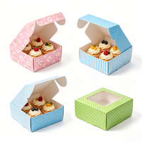 Individuell Bedruckte 4-Fach Cupcake-Box mit Trenneinsatz Lebensmittelecht für Bäckerei Muffin-Dessert-Shop Großhandel