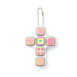 Llavero Fidget Keycap de 4 teclas, bloque cuadrado, antiestrés, dije de teclado, para mochila, decoración de escritorio, regalo portátil - Product Image 1