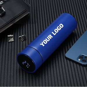Bouteille d'eau personnalisée de 500 ml en acier inoxydable à double paroi, intelligente avec affichage de la température LED, cadeau promotionnel pour événements professionnels - Product Image 1