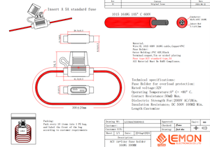 1015 Mini Trung Bình Nội Tuyến Cầu Chì Chủ 16awg Dây Màu Đỏ Trong Dòng Lưỡi 3A 5A 10A 15A Cầu Chì Ô Tô Cầu Chì Chủ - Product Image 4