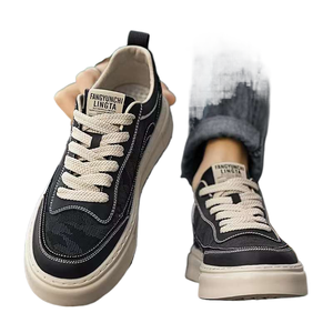 Zapatos Deportivos de Lona con Cordones para Hombre, Moda de Verano, Transpirables, Ligeros y Cómodos, con Suela de Goma Negra - Product Image 1