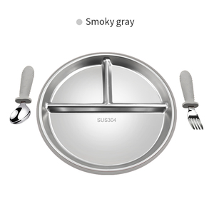 Contenedor de Alimentos para Bebés No Tóxico y Juego de Utensilios, Plato de Acero Inoxidable SUS304 para la Hora de Comer de los Niños Pequeños - Product Image 1
