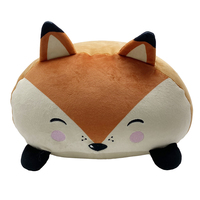 Oreiller en forme de tête de renard doux sur mesure, oreiller de dossier de canapé, oreiller de sommeil en coton PP rembourré, jouet en peluche pour enfants, certifié QIAOTONG EN71