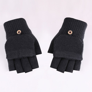 Nuevos Guantes de Lana <span class=keywords><strong>100</strong></span>% Tejidos con Diseño Jacquard a Rayas para Ciclismo de Invierno, Uso Diario, Cálidos, Tipo Concha, Medios Dedos - Product Image 6