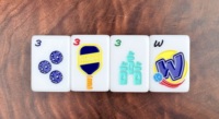 Jeu de Mahjong américain en acrylique de 160 tuiles, taille 36, tuiles de Mahjong personnalisées sur le thème du Pickleball coloré pour soirée de jeu