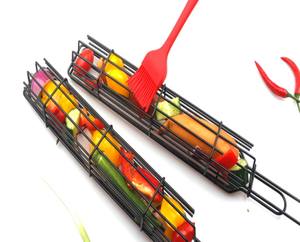 Panier à <span class=keywords><strong>Kebab</strong></span> antiadhésif avec manche en bois pour barbecue - Product Image 5